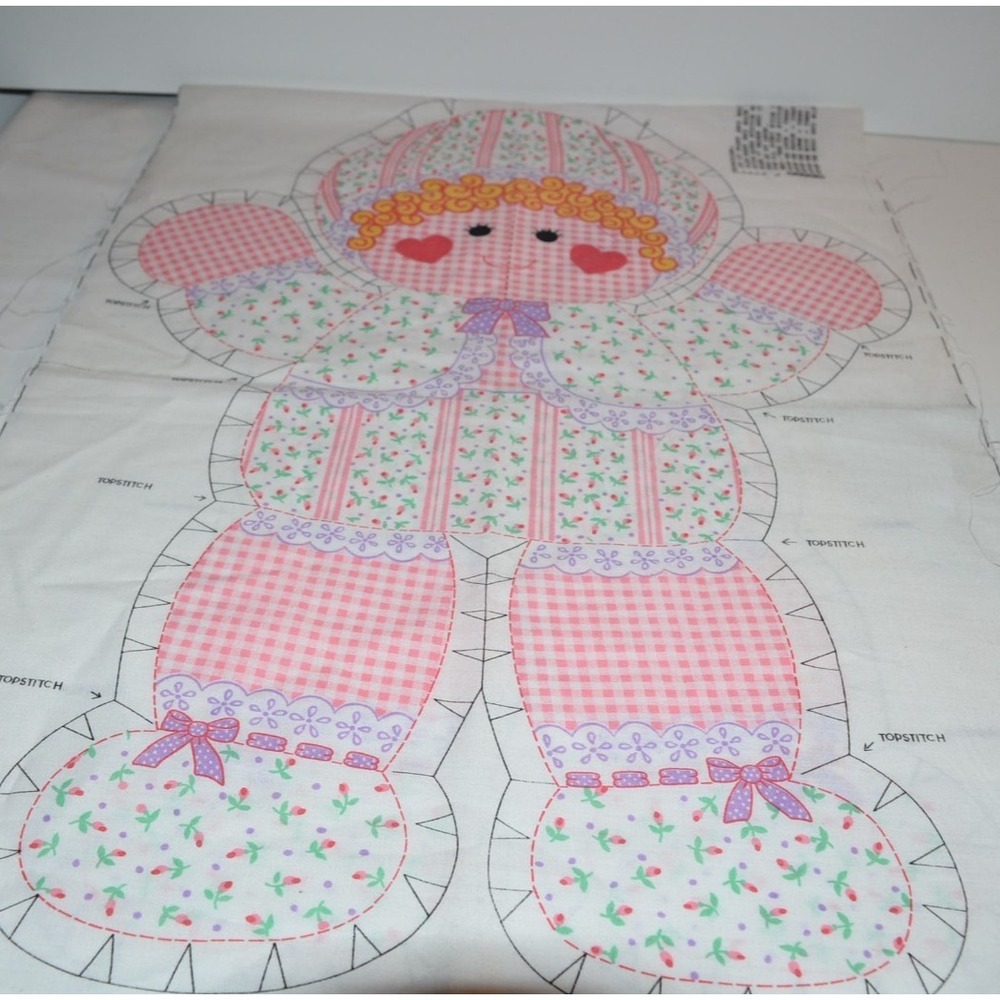 20 x 14" 1975 Spring Mills Baby doll Fabric Panel Vtg Cut & sew Vtg Craft